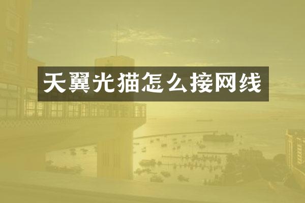 天翼光猫怎么接网线