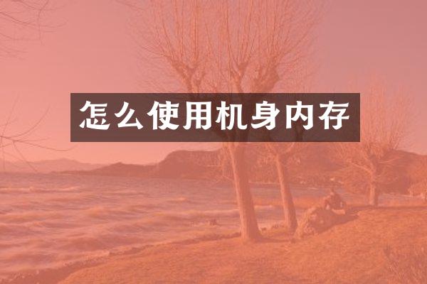 怎么使用机身内存