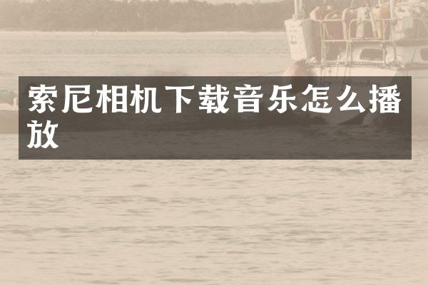 索尼相机下载音乐怎么播放