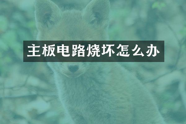 主板电路烧坏怎么办