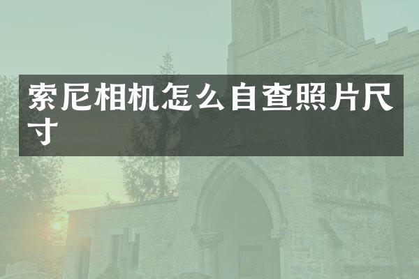 索尼相机怎么自查照片尺寸