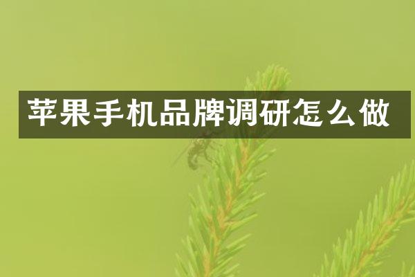 苹果手机品牌调研怎么做