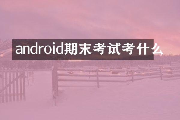 android期末考试考什么