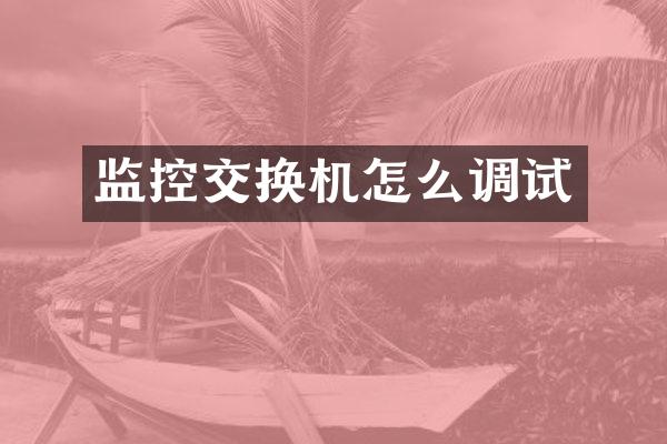监控交换机怎么调试