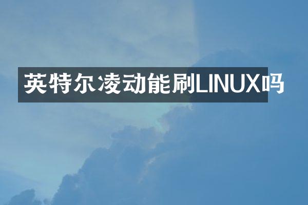 英特尔凌动能刷LINUX吗