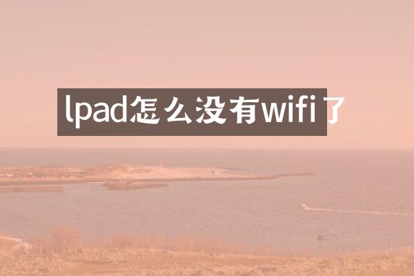 lpad怎么没有wifi了