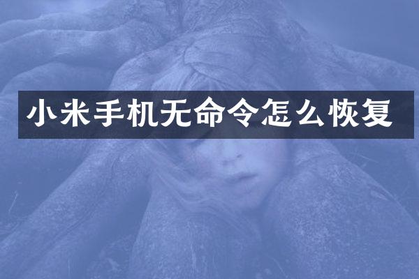 小米手机无命令怎么恢复