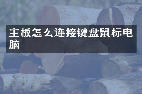 主板怎么连接键盘鼠标电脑