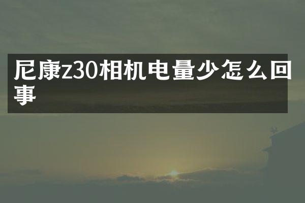 尼康z30相机电量少怎么回事