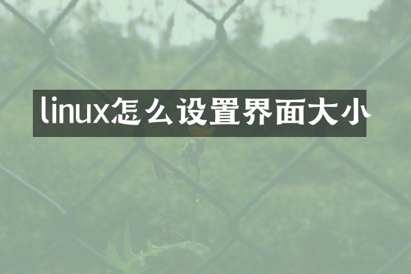linux怎么设置界面大小