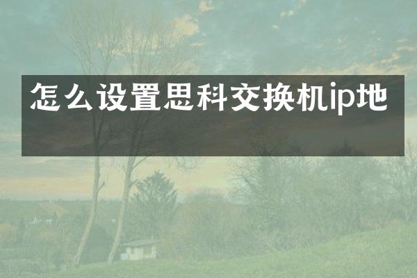 怎么设置思科交换机ip地址