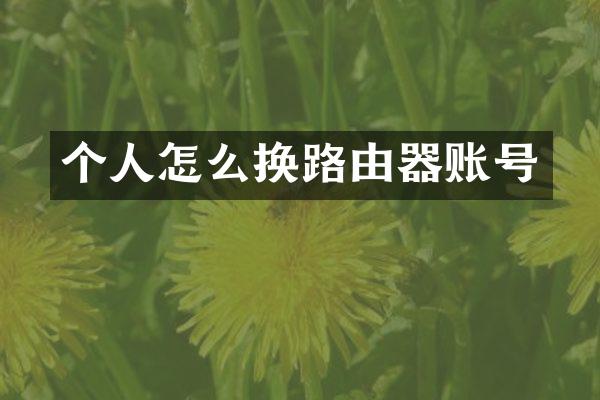 个人怎么换路由器账号