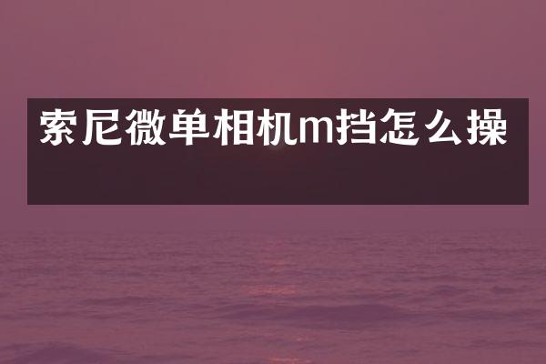 微单相机m挡怎么操作