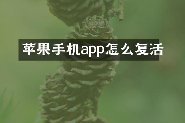 苹果手机app怎么复活