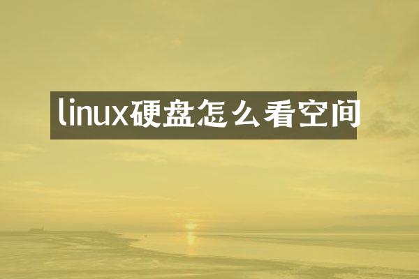 linux硬盘怎么看空间