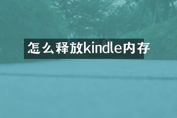 怎么释放kindle内存