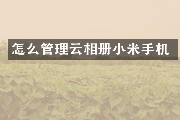 怎么管理云相册小米手机