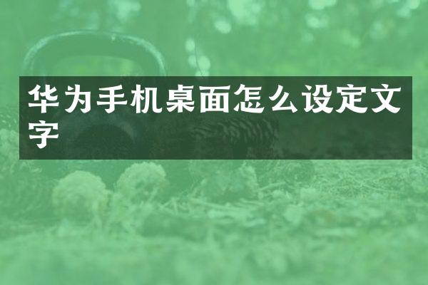 华为手机桌面怎么设定文字