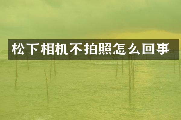 松下相机不拍照怎么回事