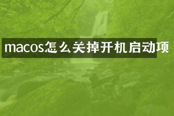 macos怎么关掉开机启动项