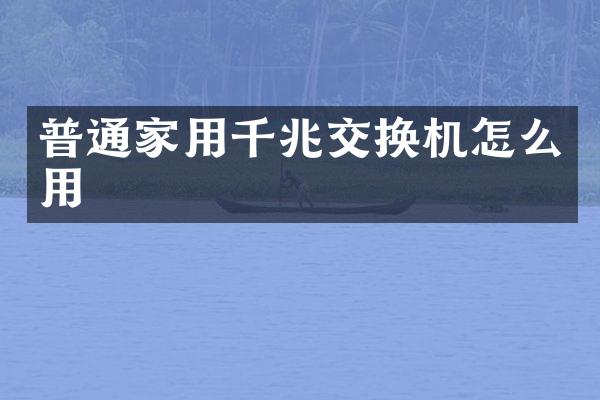 普通家用千兆交换机怎么用