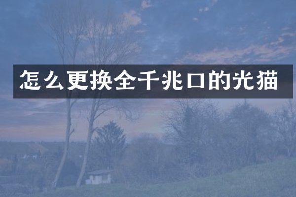怎么更换全千兆口的光猫