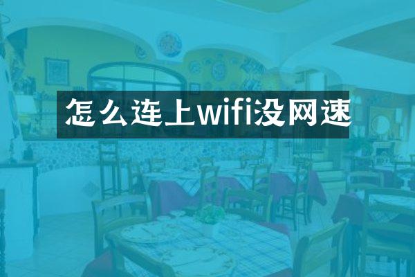 怎么连上wifi没网速