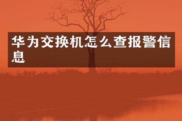 华为交换机怎么查报警信息