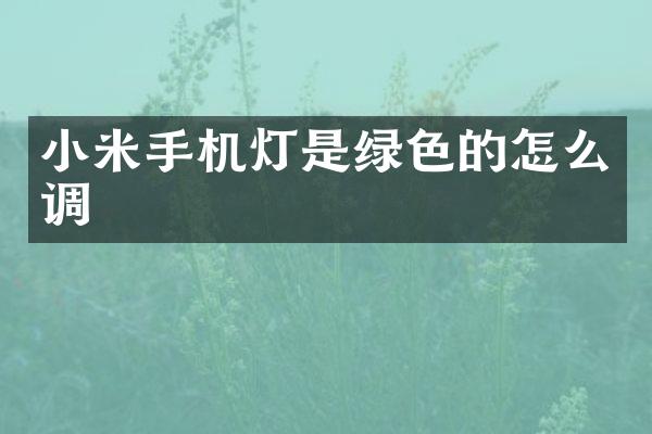 小米手机灯是绿色的怎么调