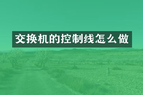 交换机的控制线怎么做