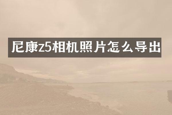 尼康z5相机照片怎么导出
