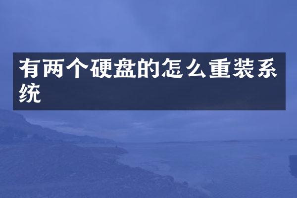 有两个硬盘的怎么重装系统