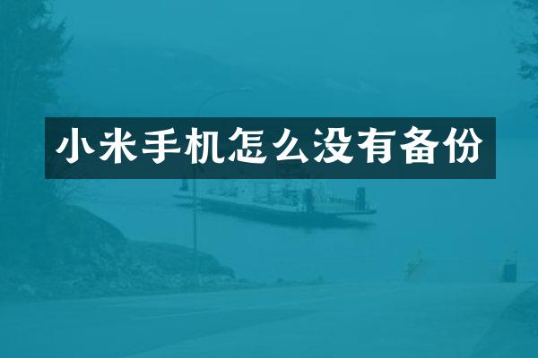小米手机怎么没有备份