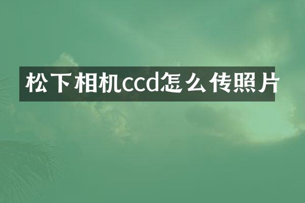 松下相机ccd怎么传照片