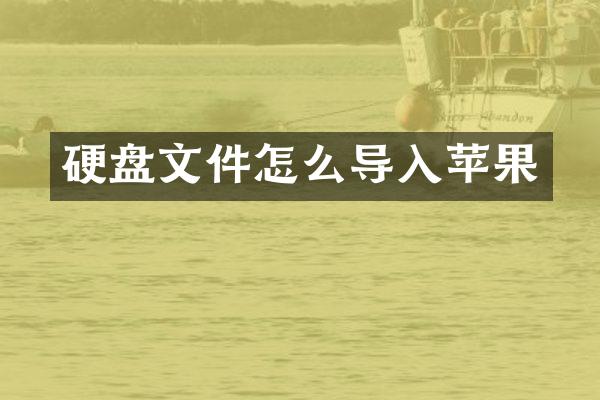 硬盘文件怎么导入苹果