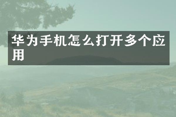 华为手机怎么打开多个应用