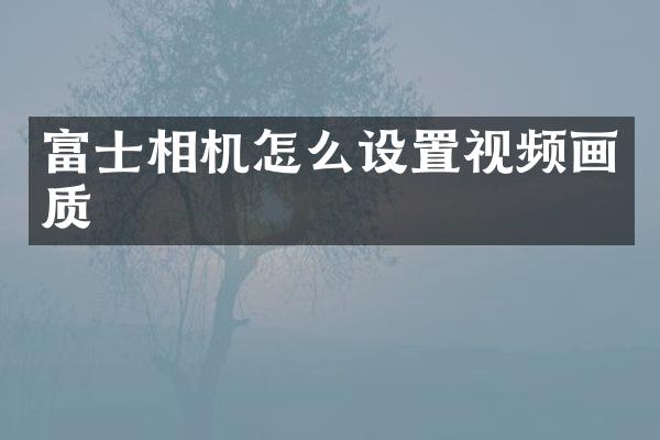 富士相机怎么设置视频画质