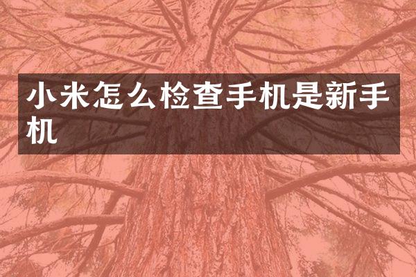 小米怎么检查手机是新手机