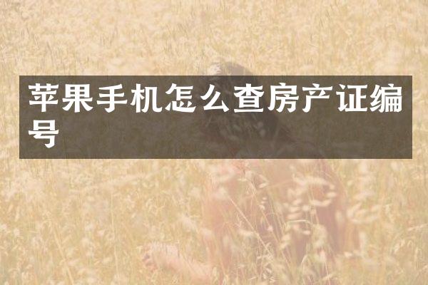 苹果手机怎么查房产证编号