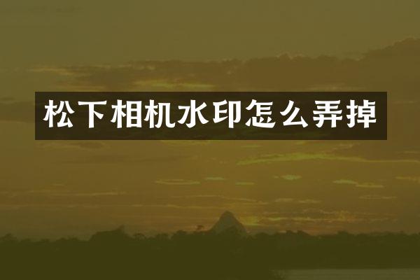 松下相机水印怎么弄掉