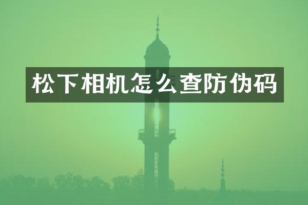 松下相机怎么查防伪码