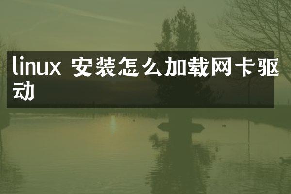 linux 安装怎么加载网卡驱动