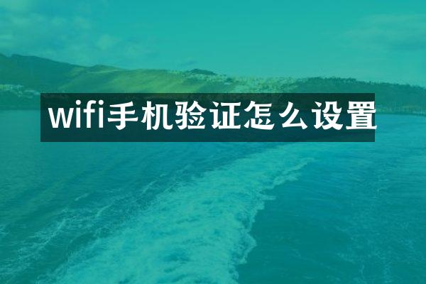 wifi手机验证怎么设置