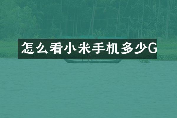 怎么看小米手机多少G