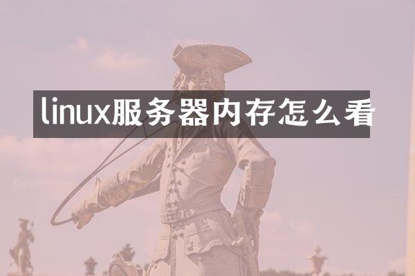 linux服务器内存怎么看