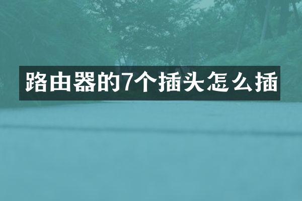 路由器的7个插头怎么插