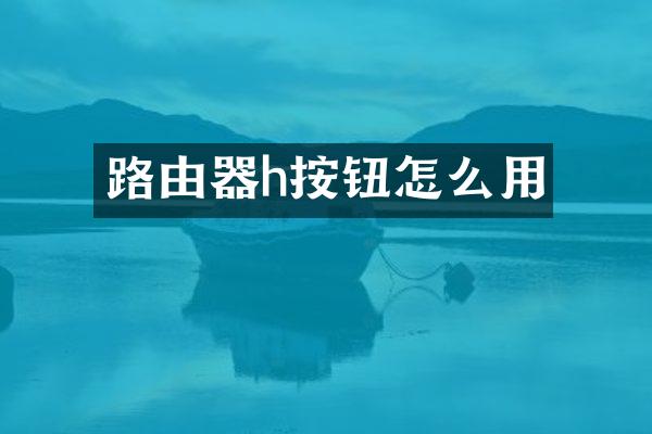 路由器h按钮怎么用