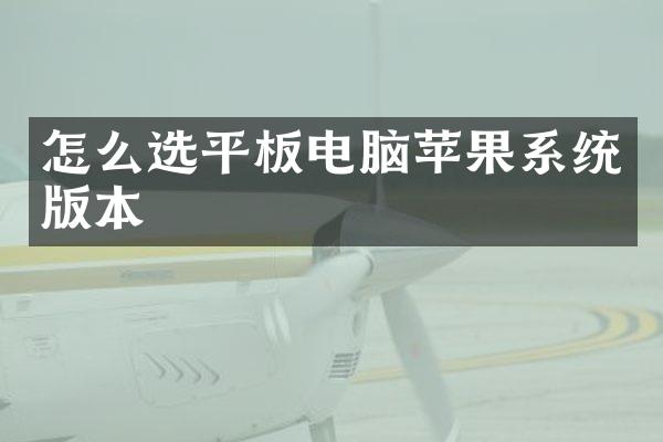 怎么选平板电脑苹果系统版本