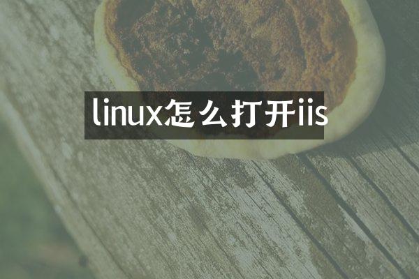 linux怎么打开iis