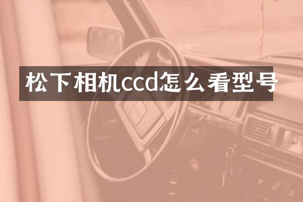 松下相机ccd怎么看型号
